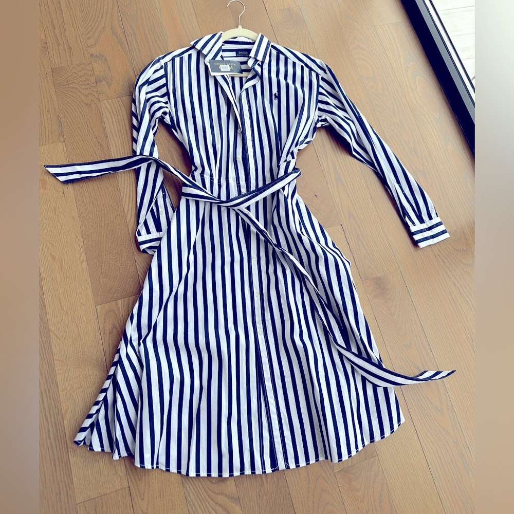 Striped Blue and White Dress